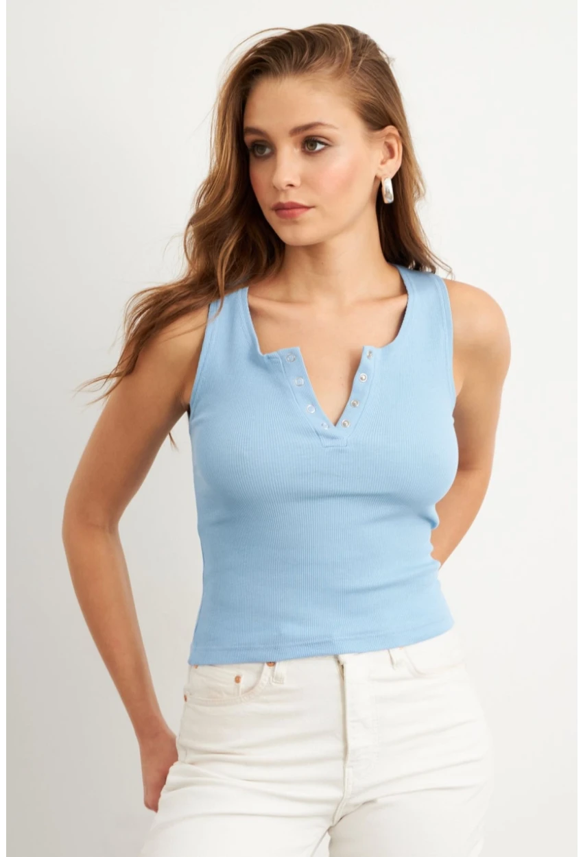 Kadın Bebe Mavi Patlı Kaşkorse Bluz MK02