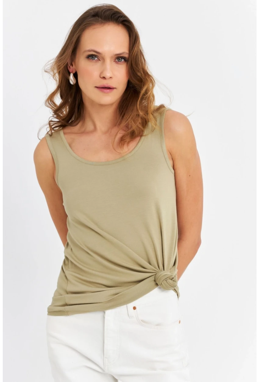 Kadın Çağla Yeşili Salaş Atlet AAN100