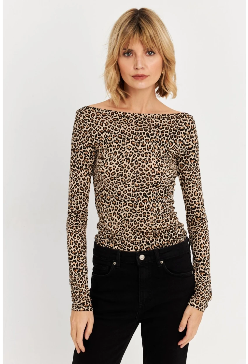 Kadın Camel-Siyah Bluz HOR13