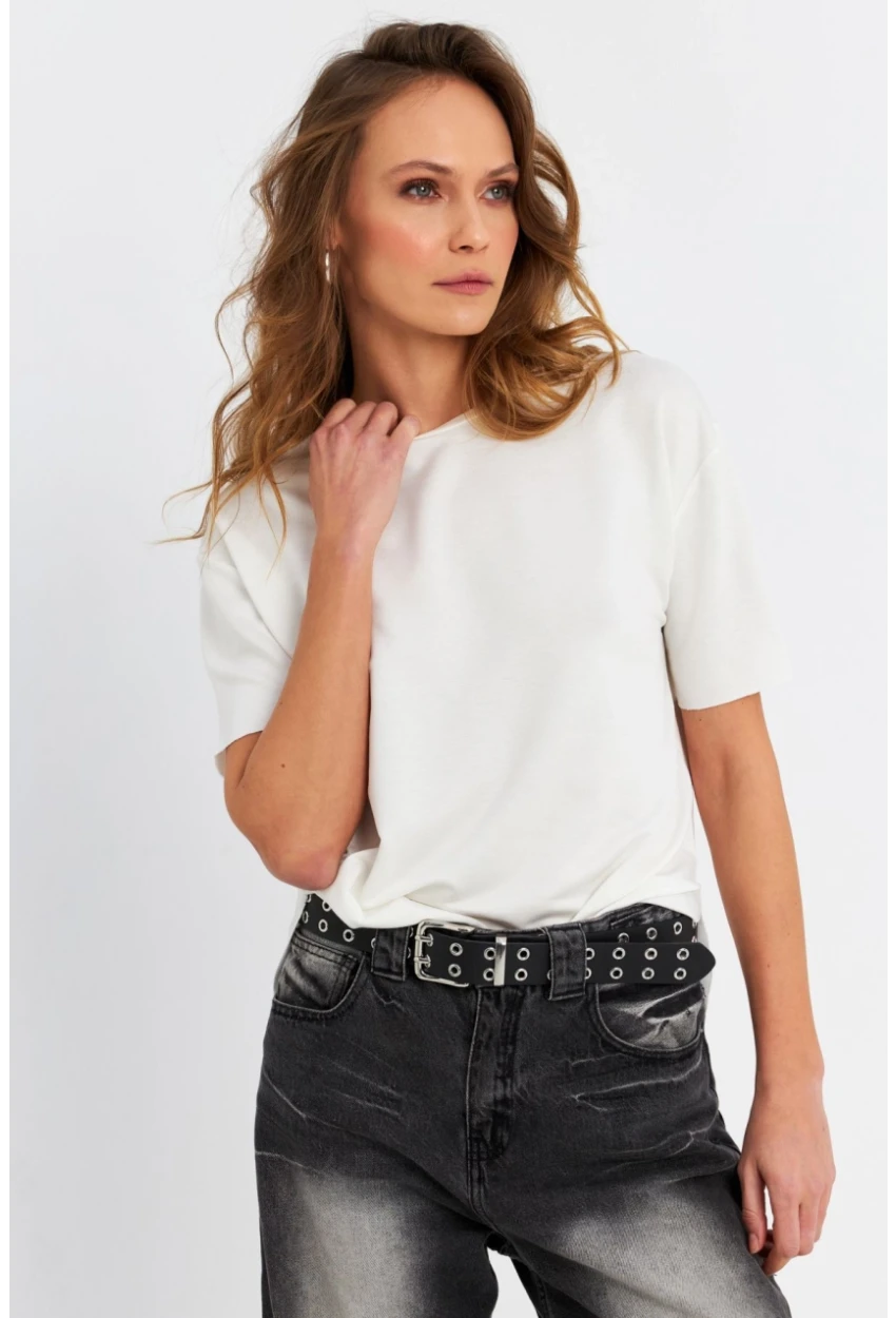 Kadın Ekru Basic Bluz RSP863