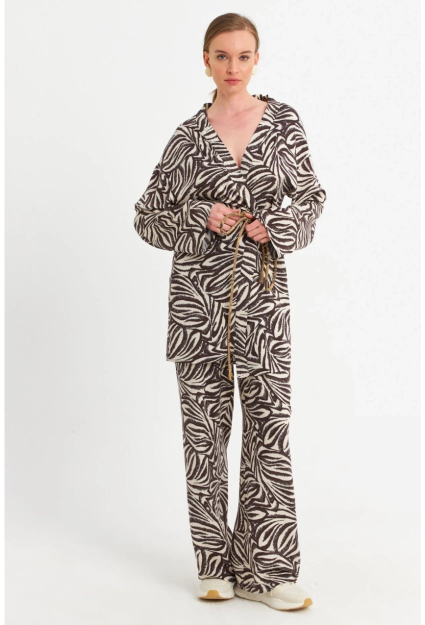 Kadın Ekru-Kahve Alt Üst Takım MGÇ202