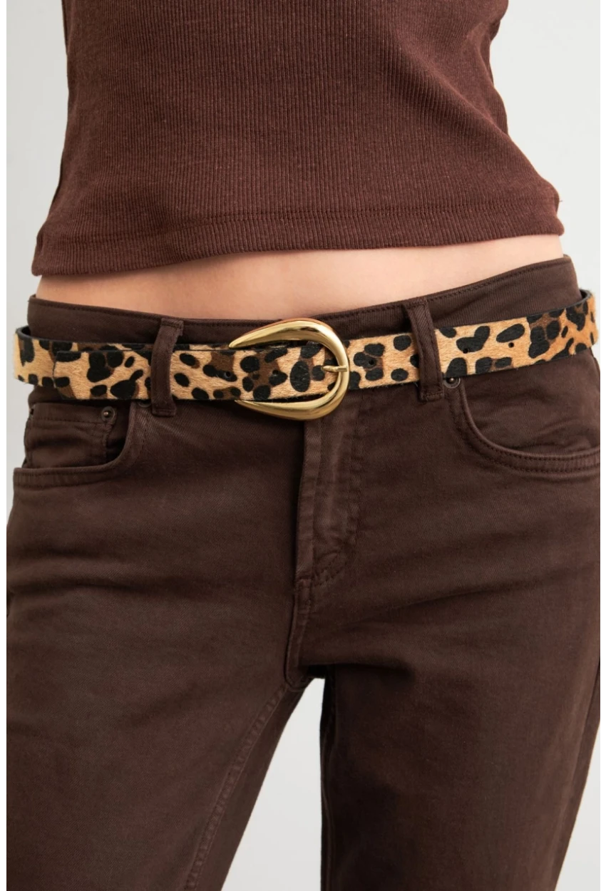 Kadın Gold Rengi Desenli Kemer BE710