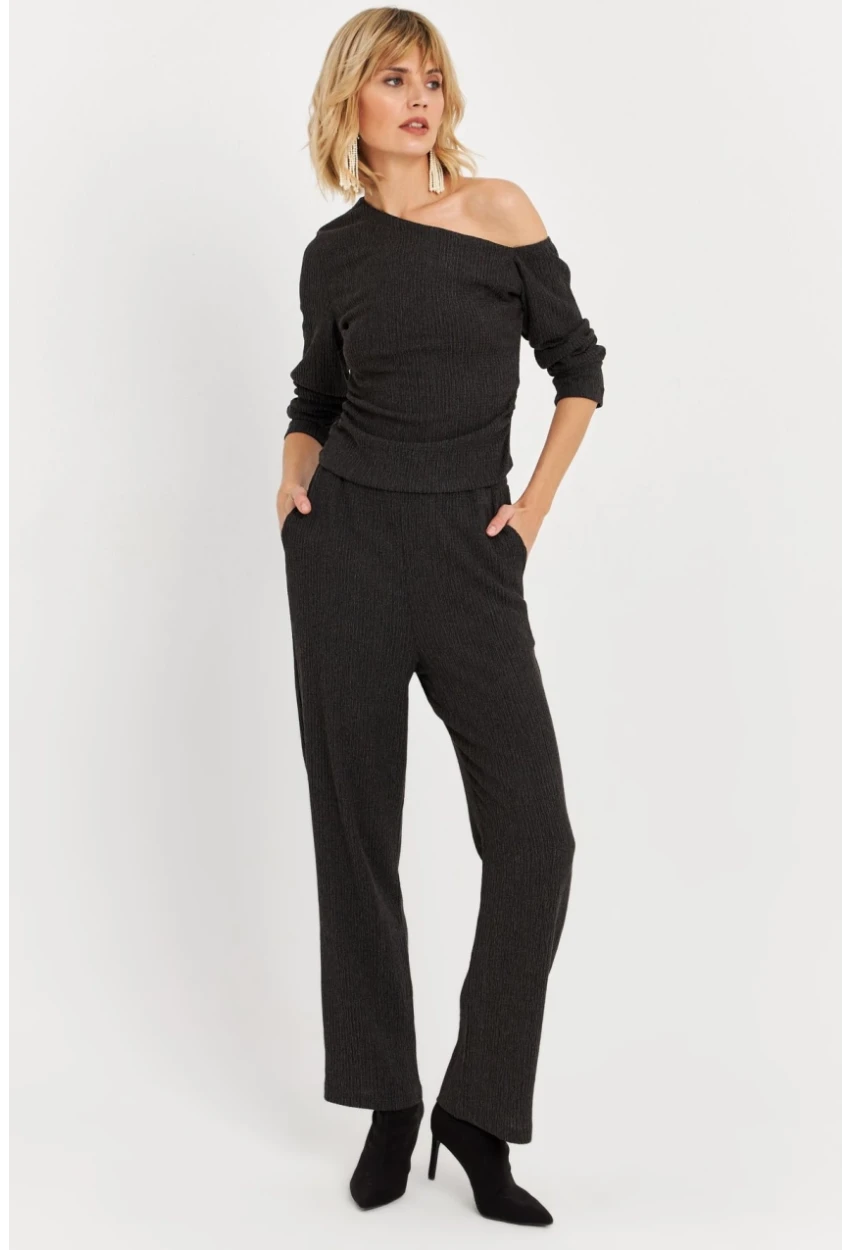 Kadın Haki Asimetrik Yaka Alt Üst Takım KED7151