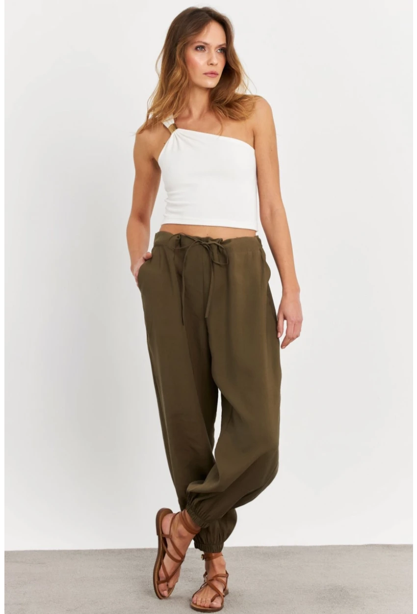 Kadın Haki Kubra Şalvar Pantolon GÇ900