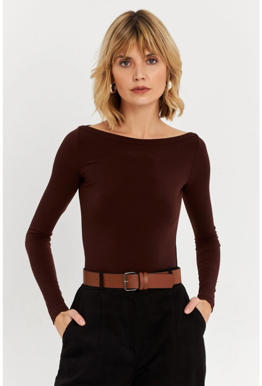 Kadın Kahverengi Bluz HOR13