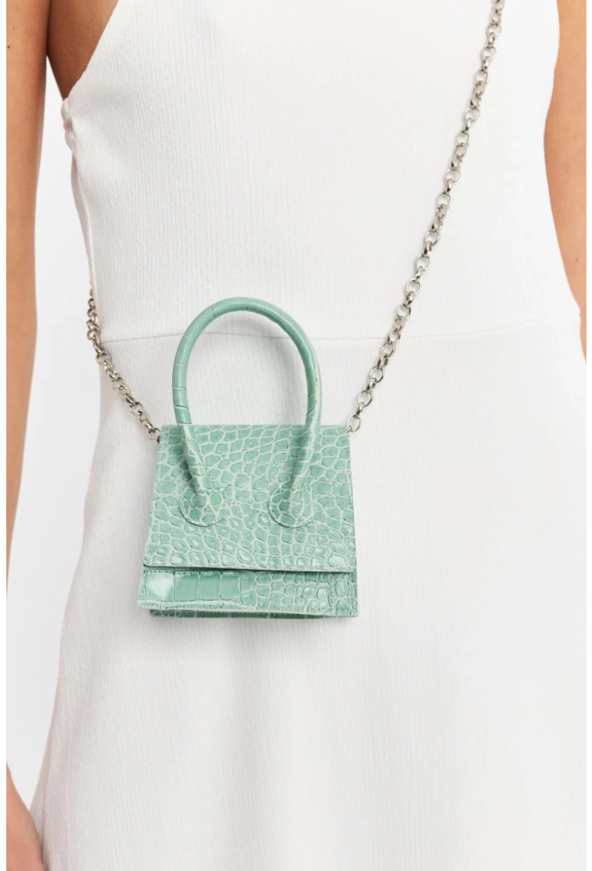 Kadın Mint Zincir Askılı Mikro Çanta BE459