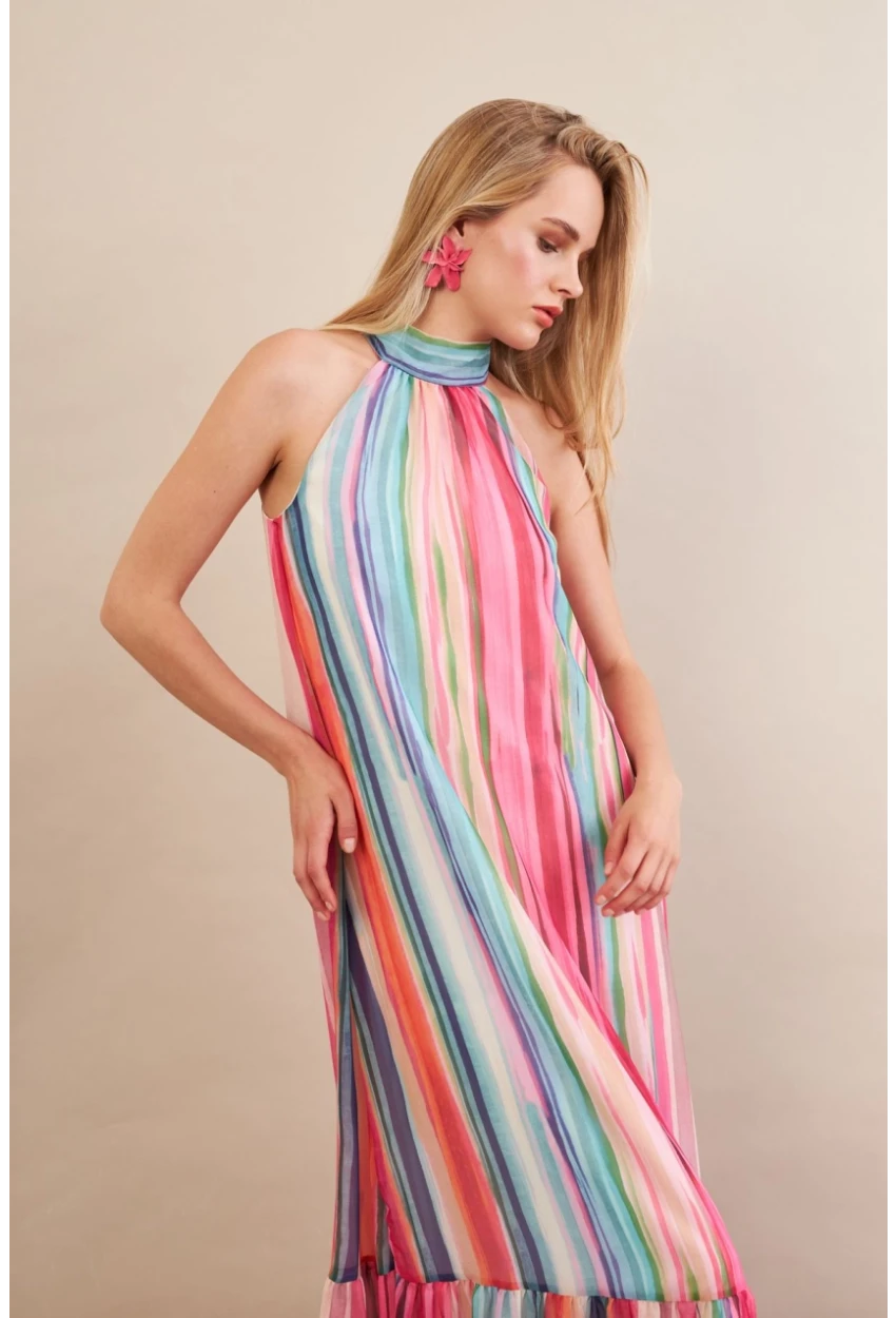 Kadın Multi Astarlı Maxi Şifon Elbise PSG1004