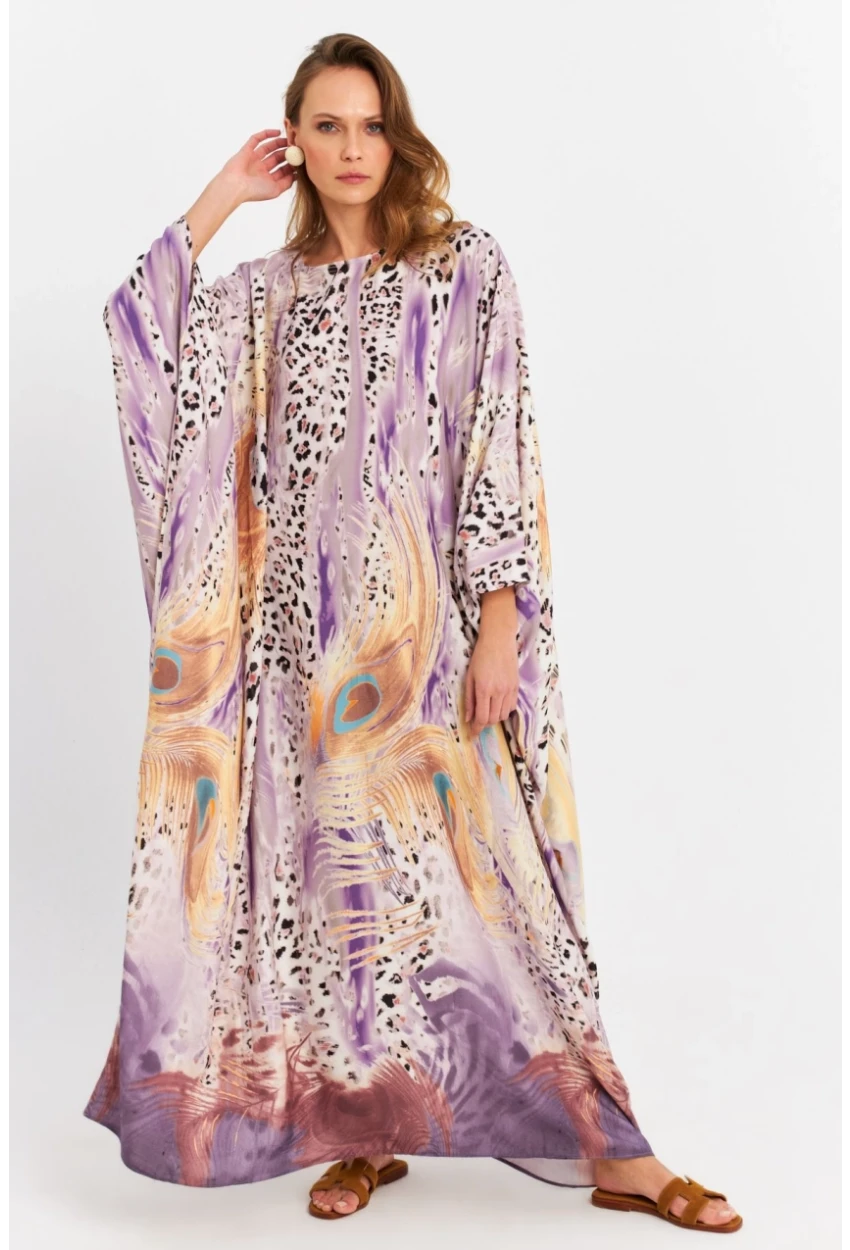Kadın Multi İpek Kaftan Elbise MALO4010