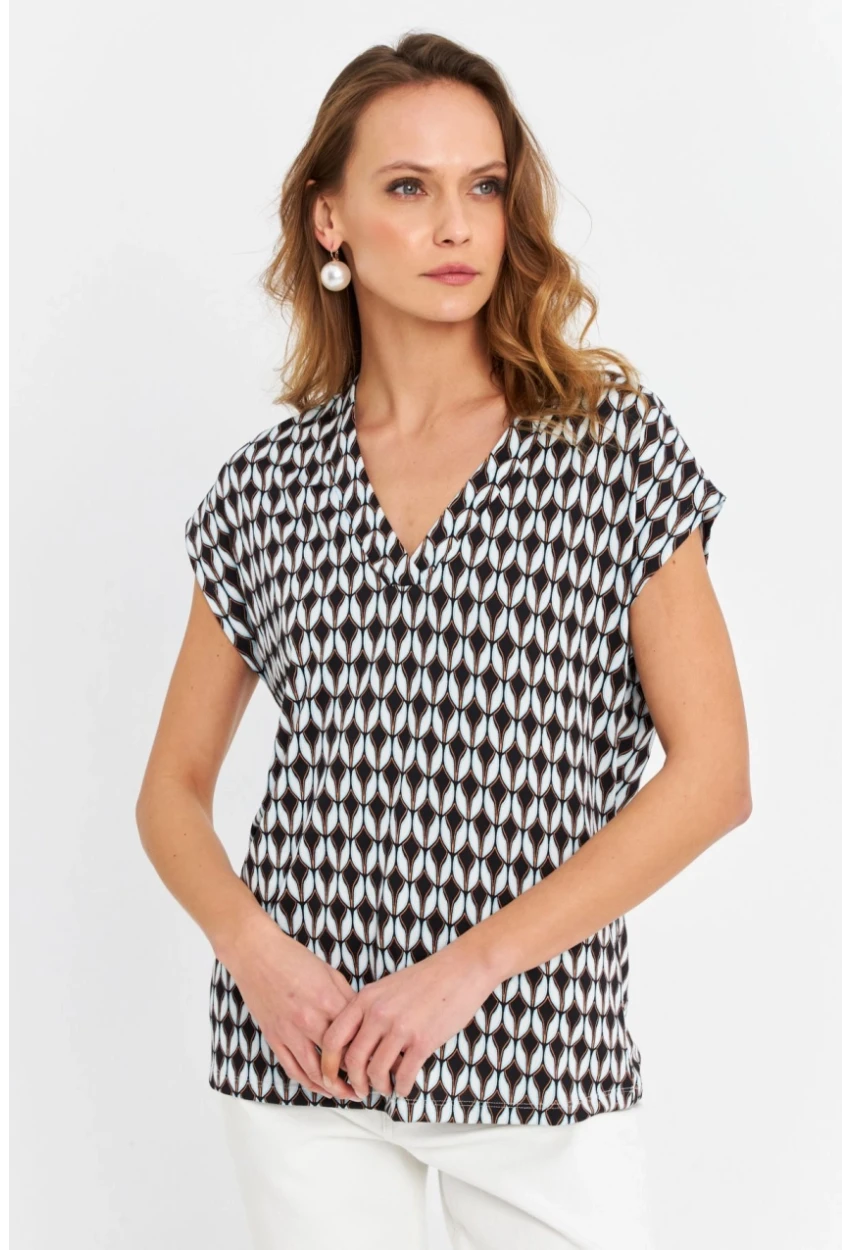 Kadın Multi V Yaka Salaş Bluz MLPP643