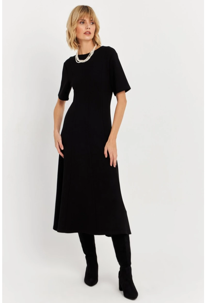 Kadın Siyah Basic Midi Sweat Elbise MHOL102