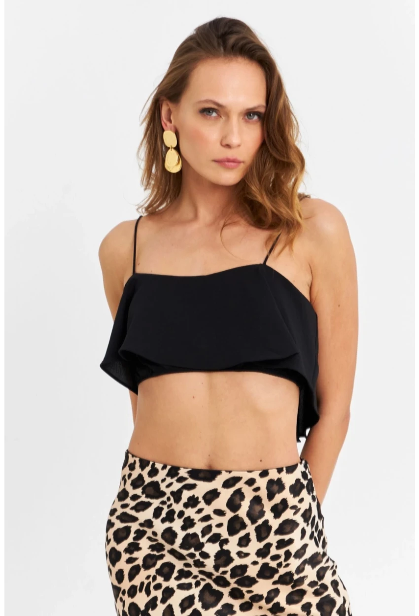 Kadın Siyah İp Askılı Büstiyer YEL221473-90