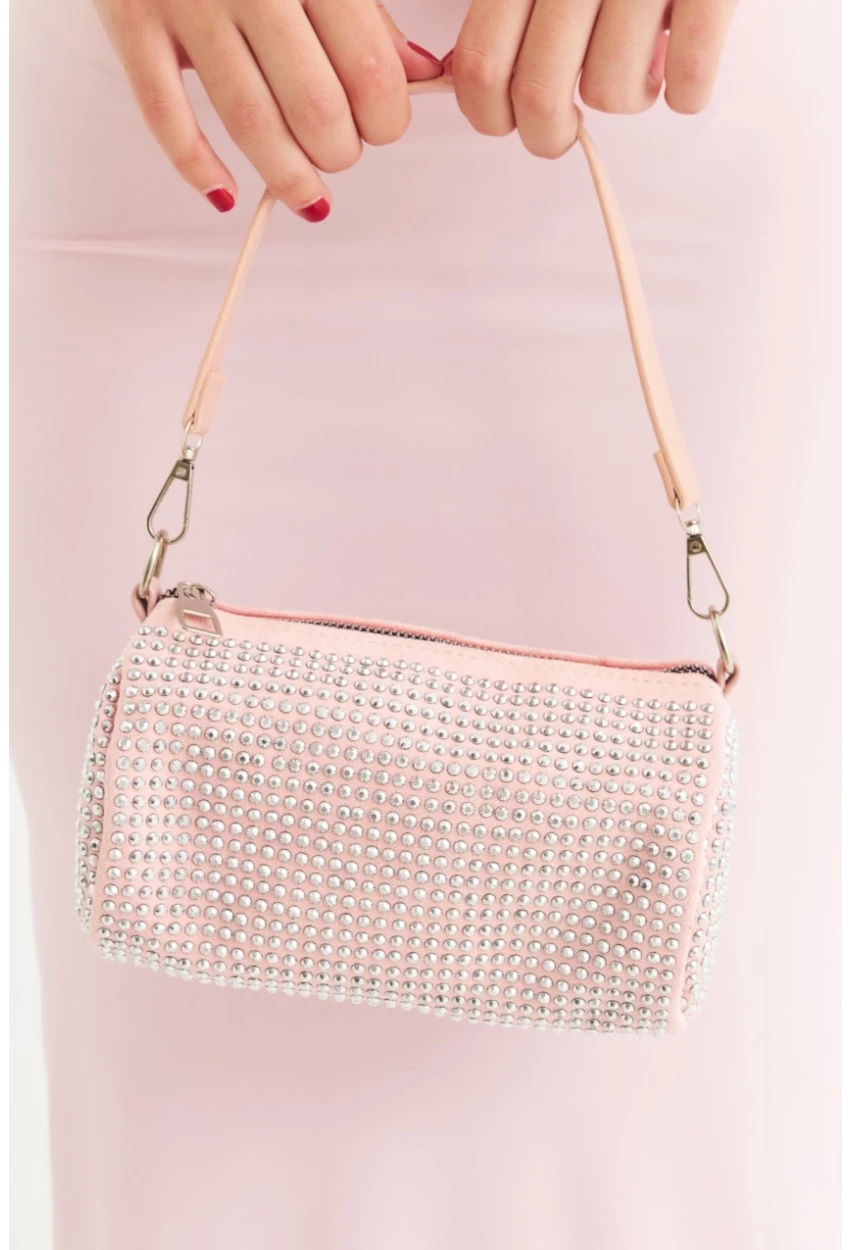 Kadın Toz-Pembe Silindir Omuz Çantası FİR104