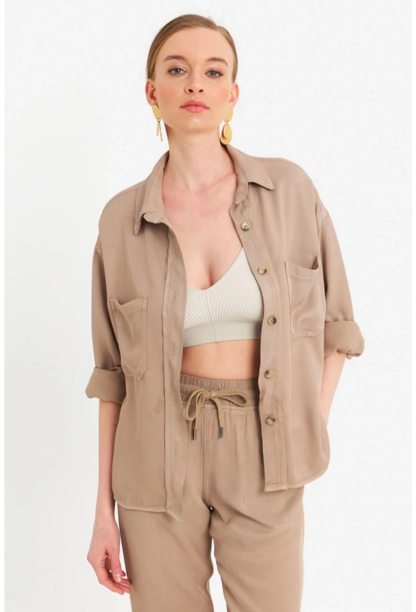 Kadın Vizon Tensel Gömlek SUN202