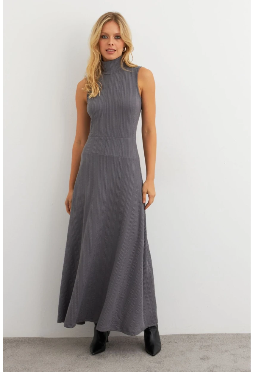 Kadın Antrasit Basic Maxi Elbise MTF29