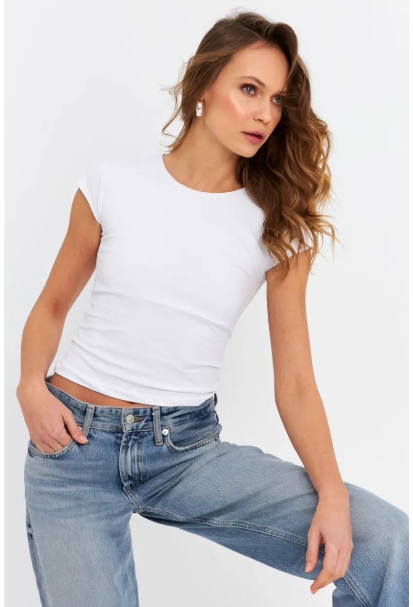 Kadın Beyaz Basic Bluz RSP511