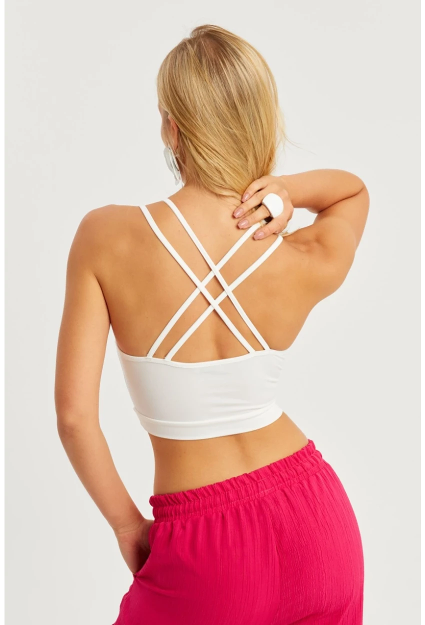 Kadın Beyaz Gloplu Büstiyer CG349