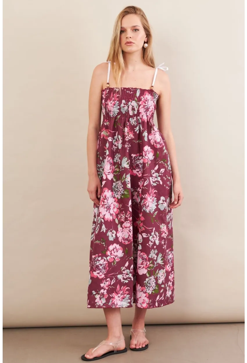 Kadın Bordo Askılı Gipeli Midi Elbise OR500