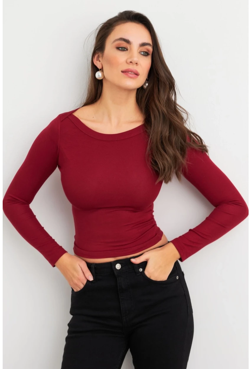 Kadın Bordo Bluz MX9390