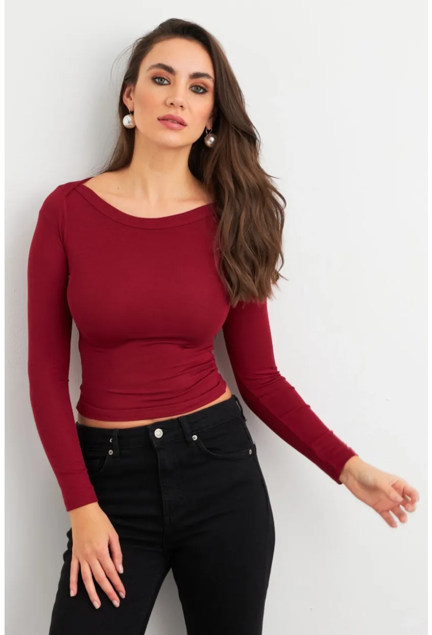 Kadın Bordo Bluz MX9390