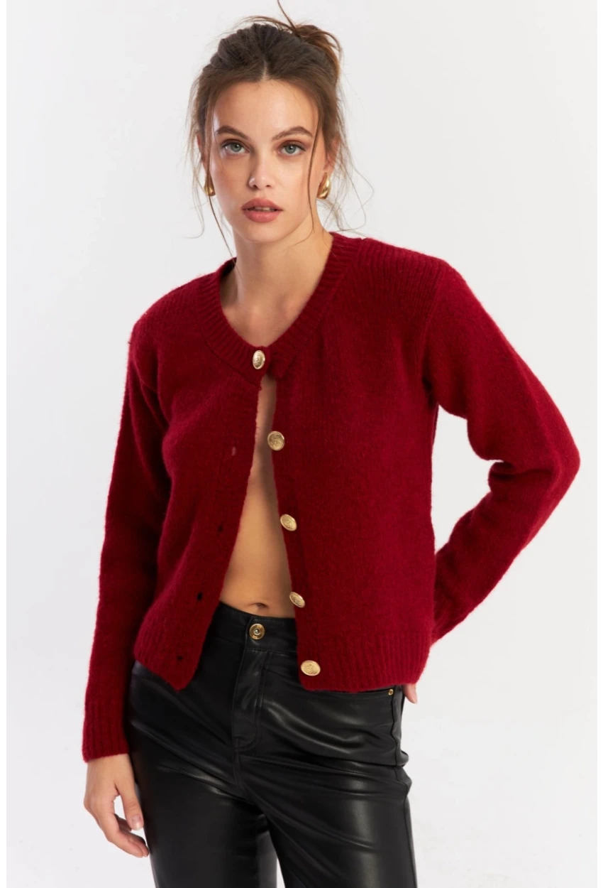 Kadın Bordo Hırka YV285