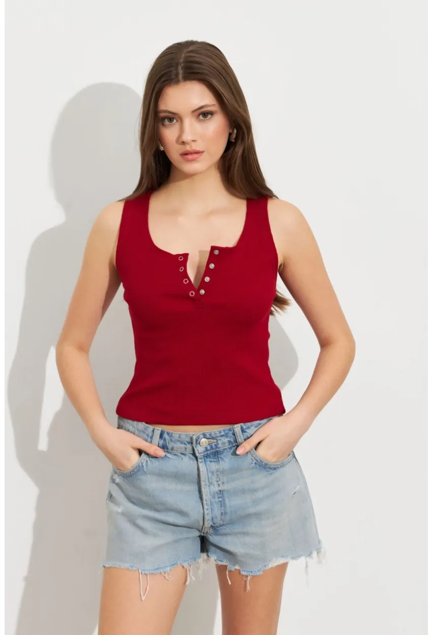 Kadın Bordo Patlı Kaşkorse Bluz MK02