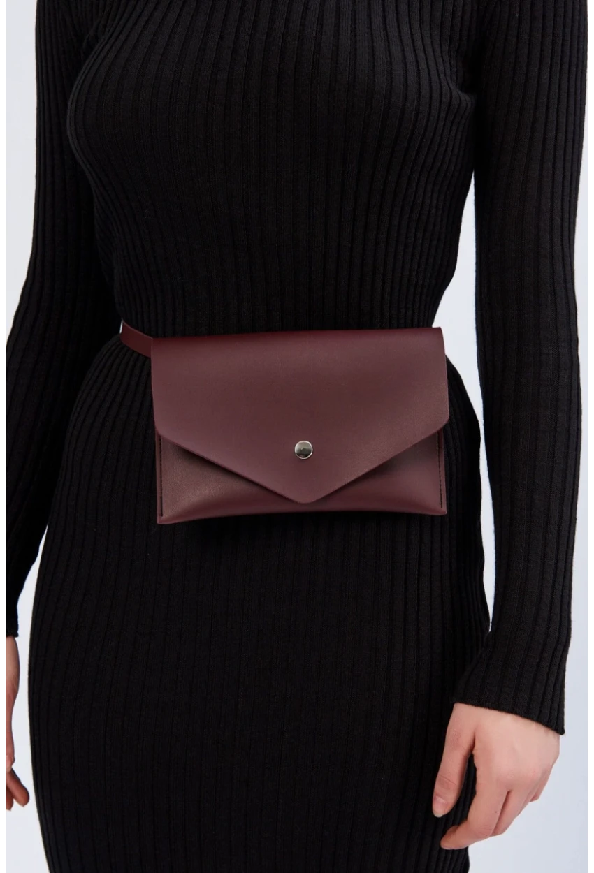 Kadın Bordo Suni Deri Bel Çantası BE73