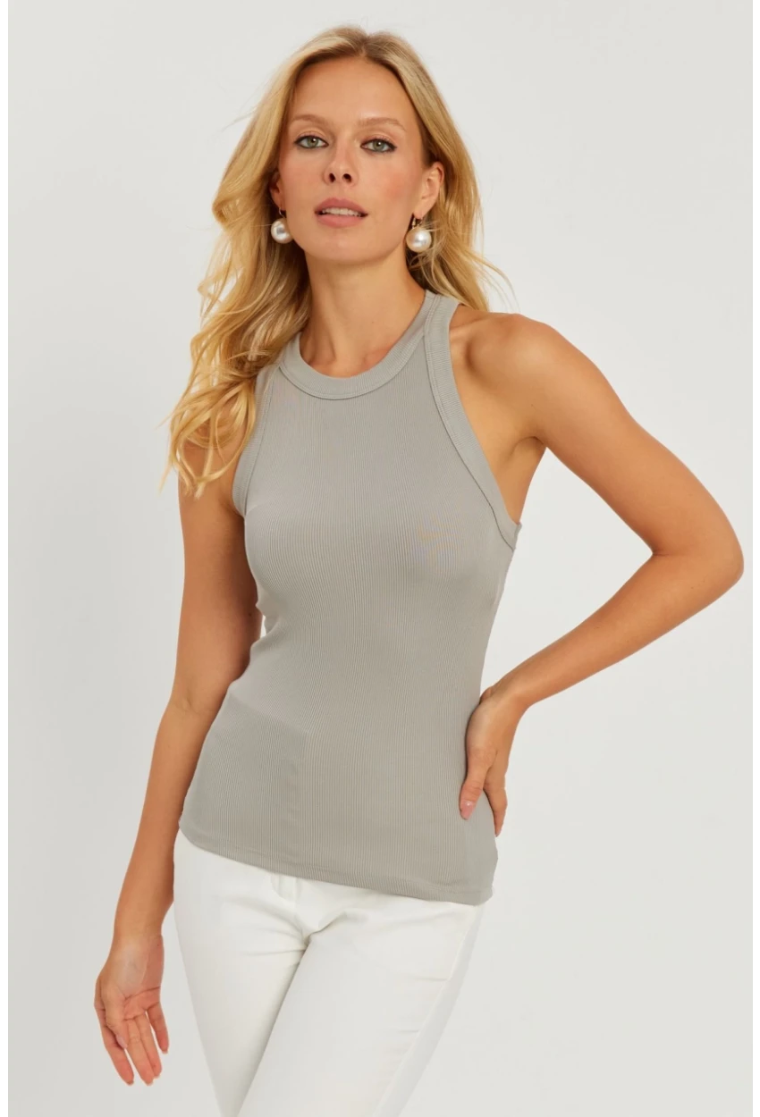 Kadın Çağla Yeşili Fitilli Bluz AYD317