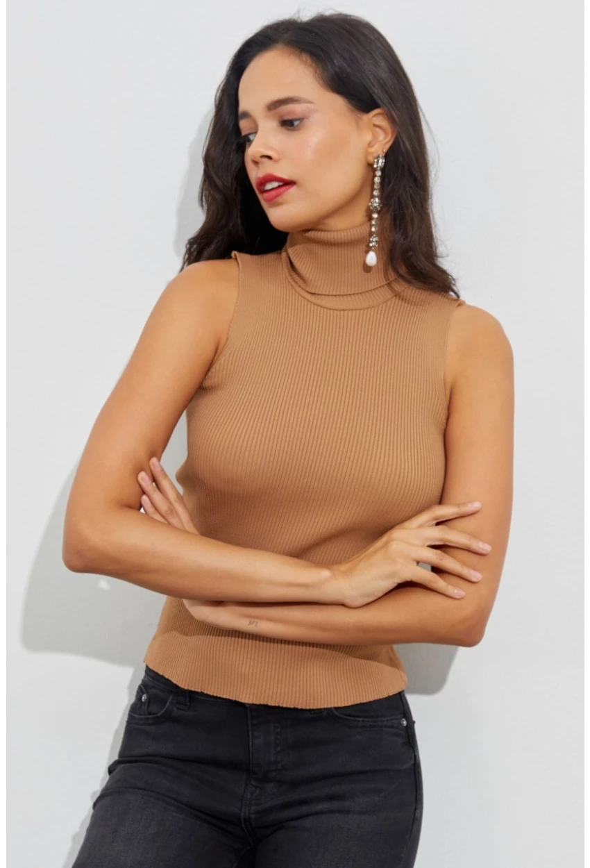 Kadın Camel Balıkçı Bluz YV97