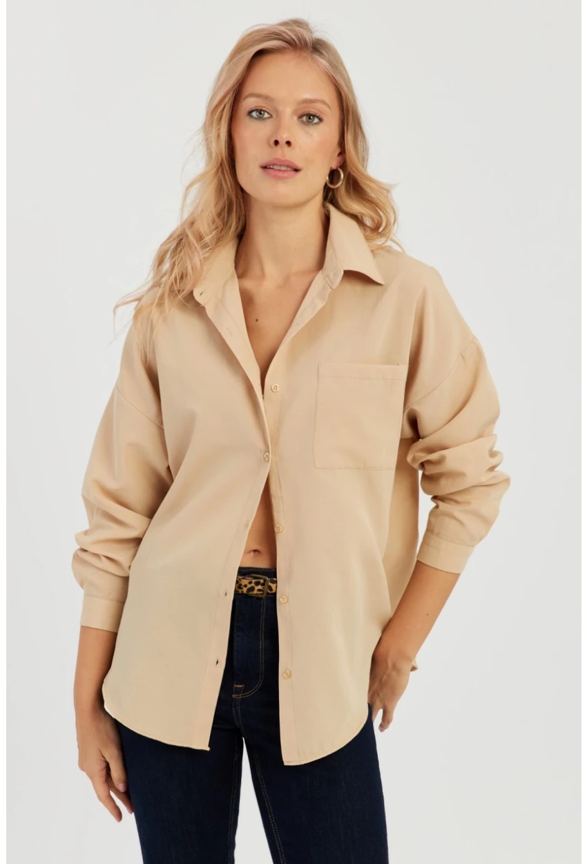 Kadın Camel Basic Gömlek ZER403