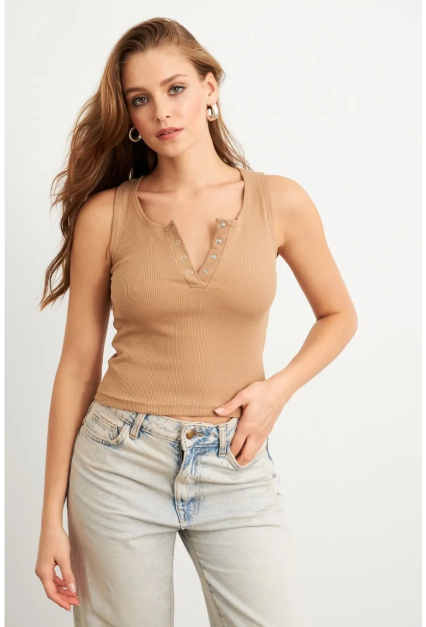 Kadın Camel Patlı Kaşkorse Bluz MK02