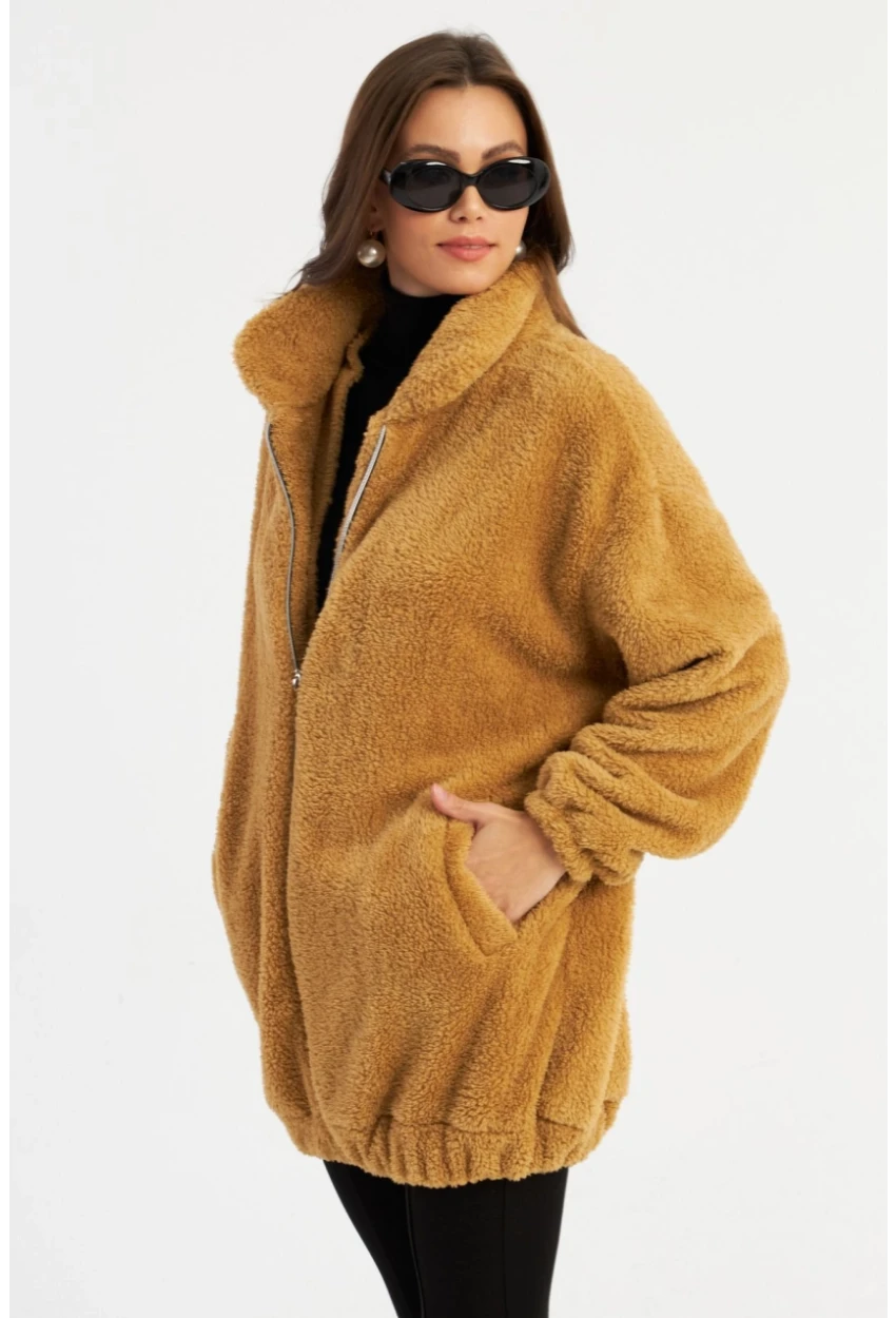 Kadın Camel Peluş Mont MLYT58