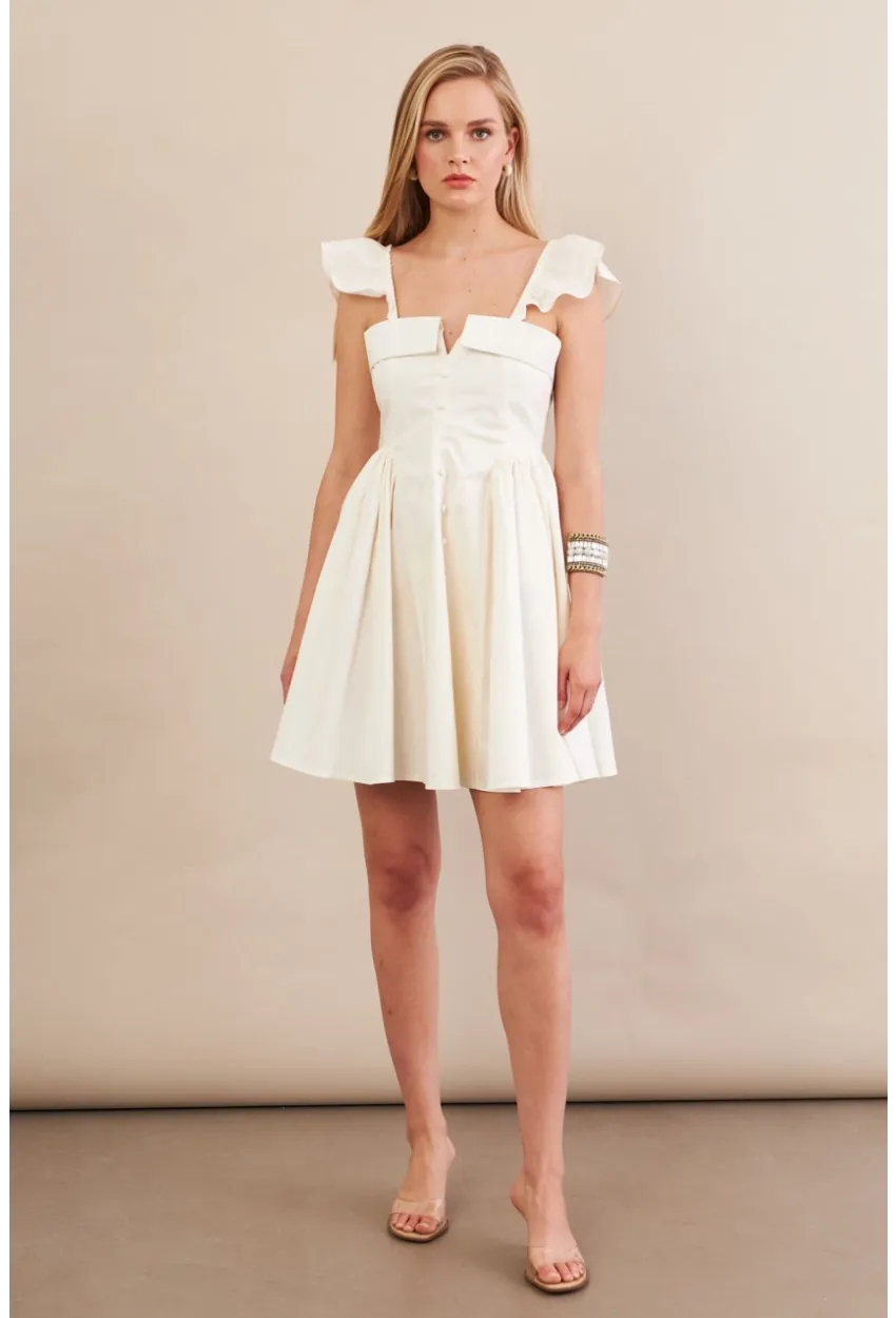 Kadın Ekru Midi Dokuma Elbise PSG1010