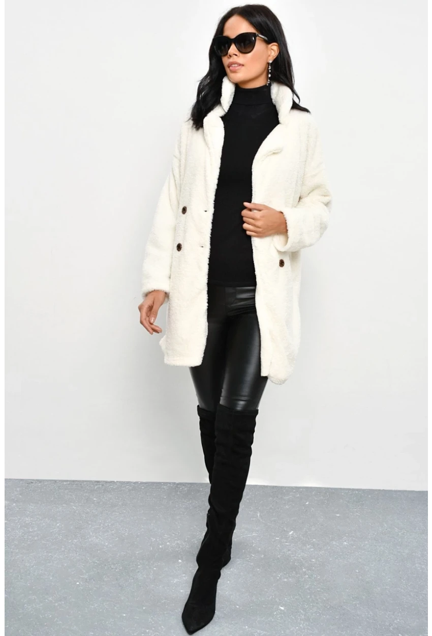 Kadın Ekru Peluş Kaban DA32