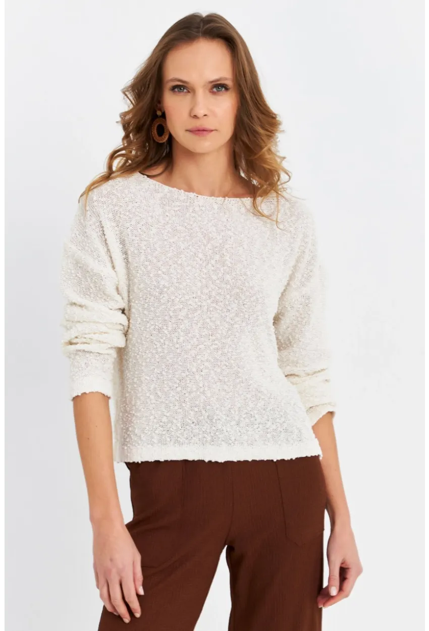 Kadın Ekru Triko Bluz YV322