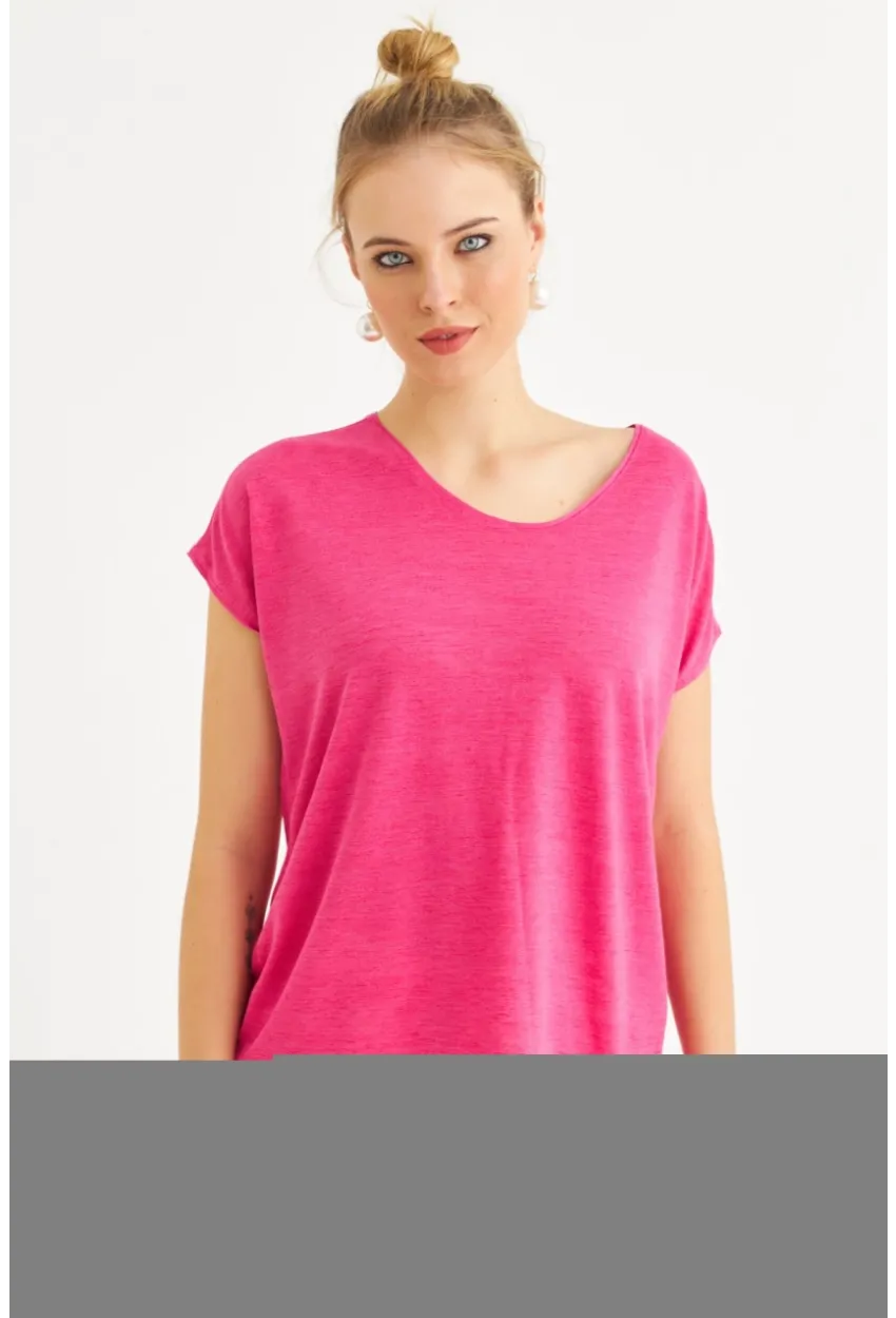 Kadın Fuşya Basic Bluz AYD410