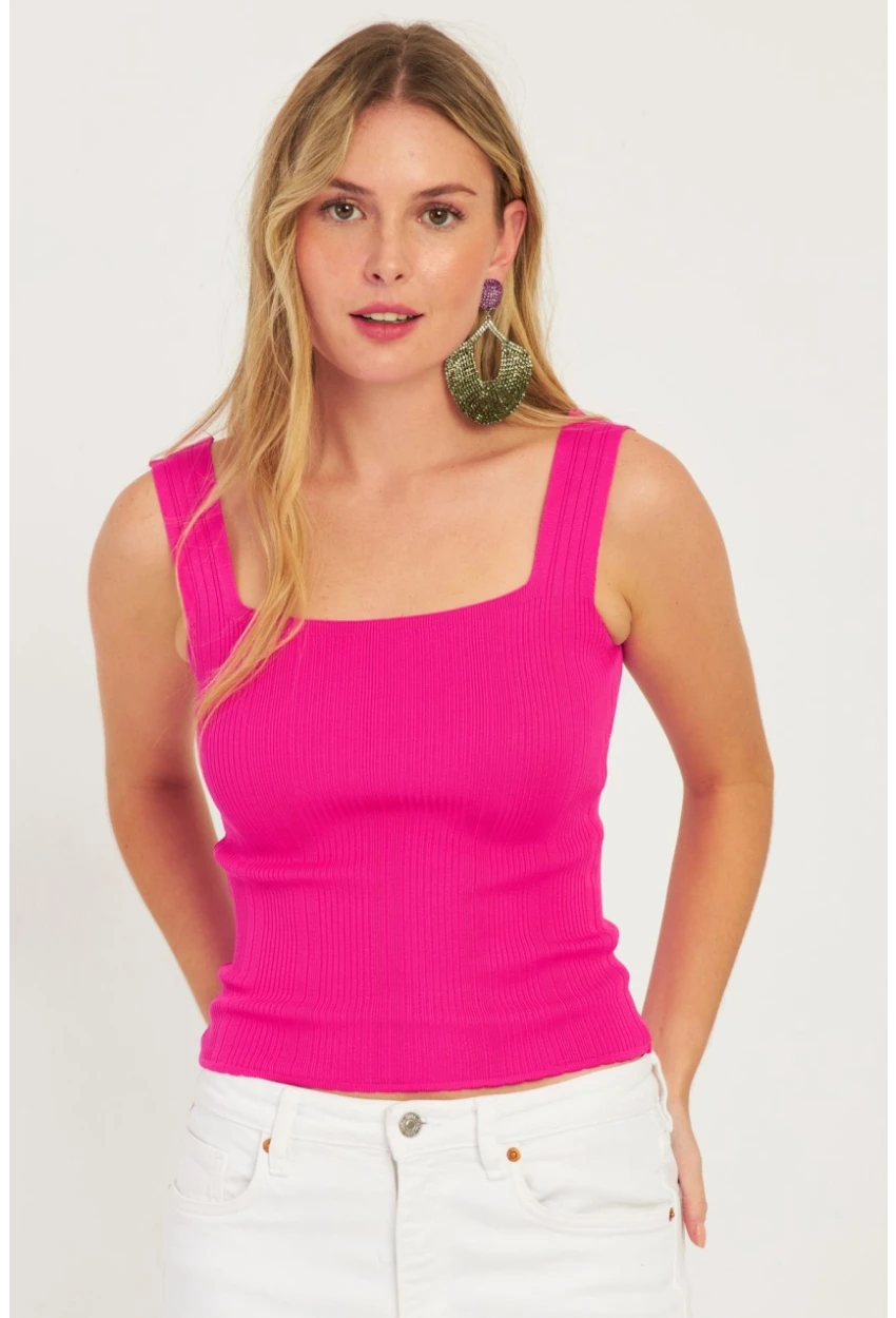 Kadın Fuşya Triko Bluz SMT224