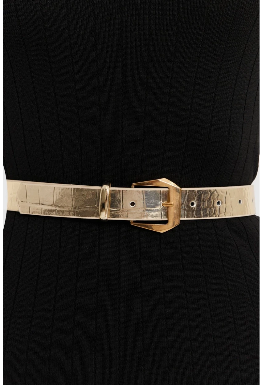 Kadın Gold Rengi Tokalı Kemer BE708