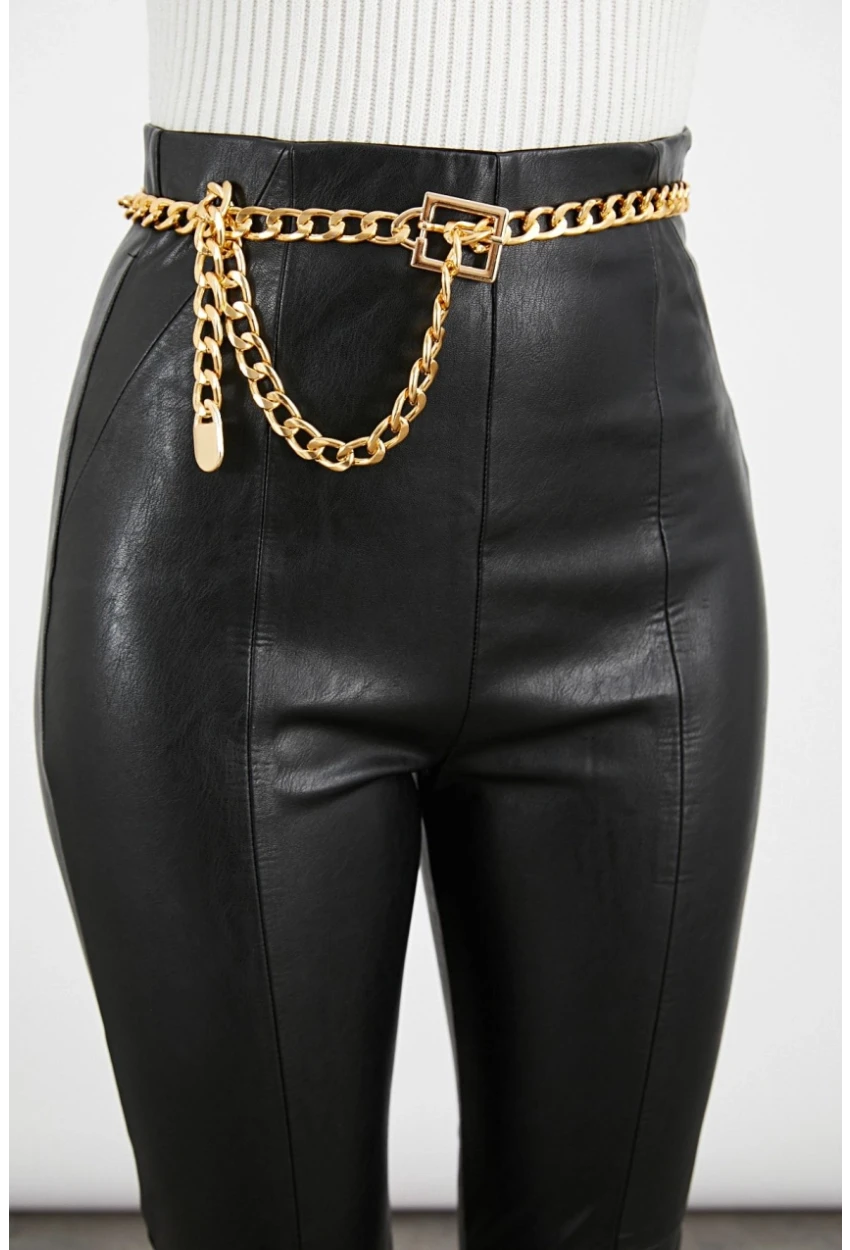 Kadın Gold Rengi Zincir Kemer BE594