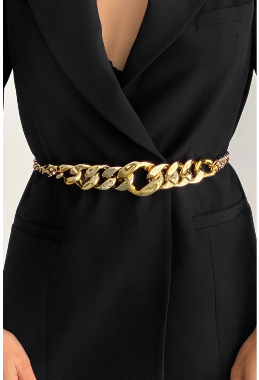 Kadın Gold Rengi Zincir Kemer BE629