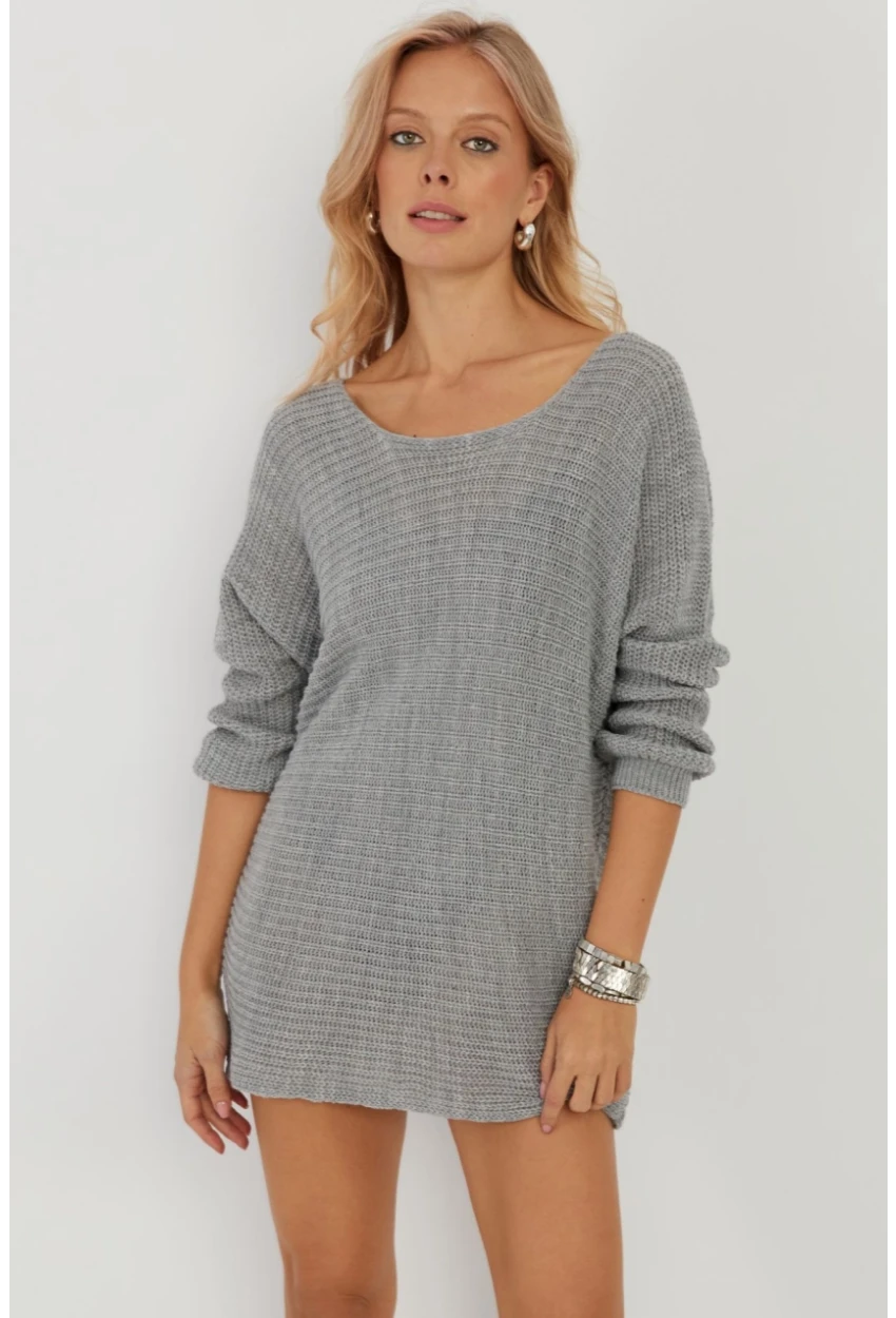 Kadın Gri Triko Kazak SMT223