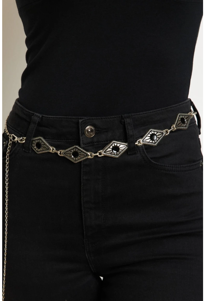 Kadın Gümüş Rengi Zincir Kemer BE1006