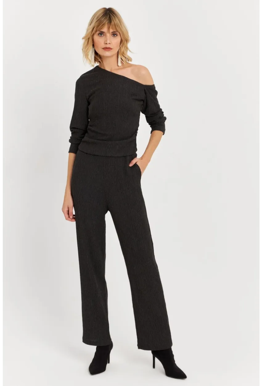 Kadın Haki Asimetrik Yaka Alt Üst Takım KED7151