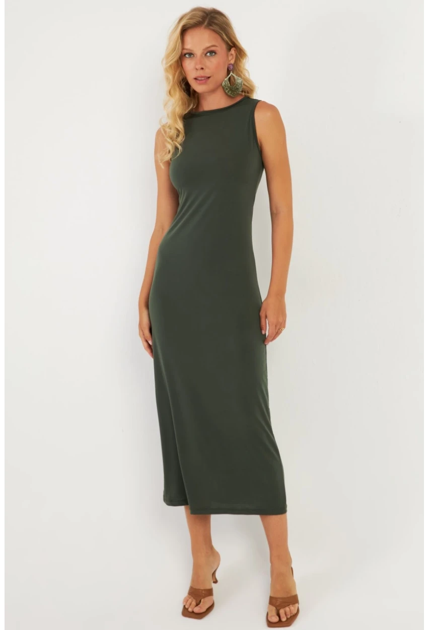 Kadın Haki Basic Elbise DMR2433