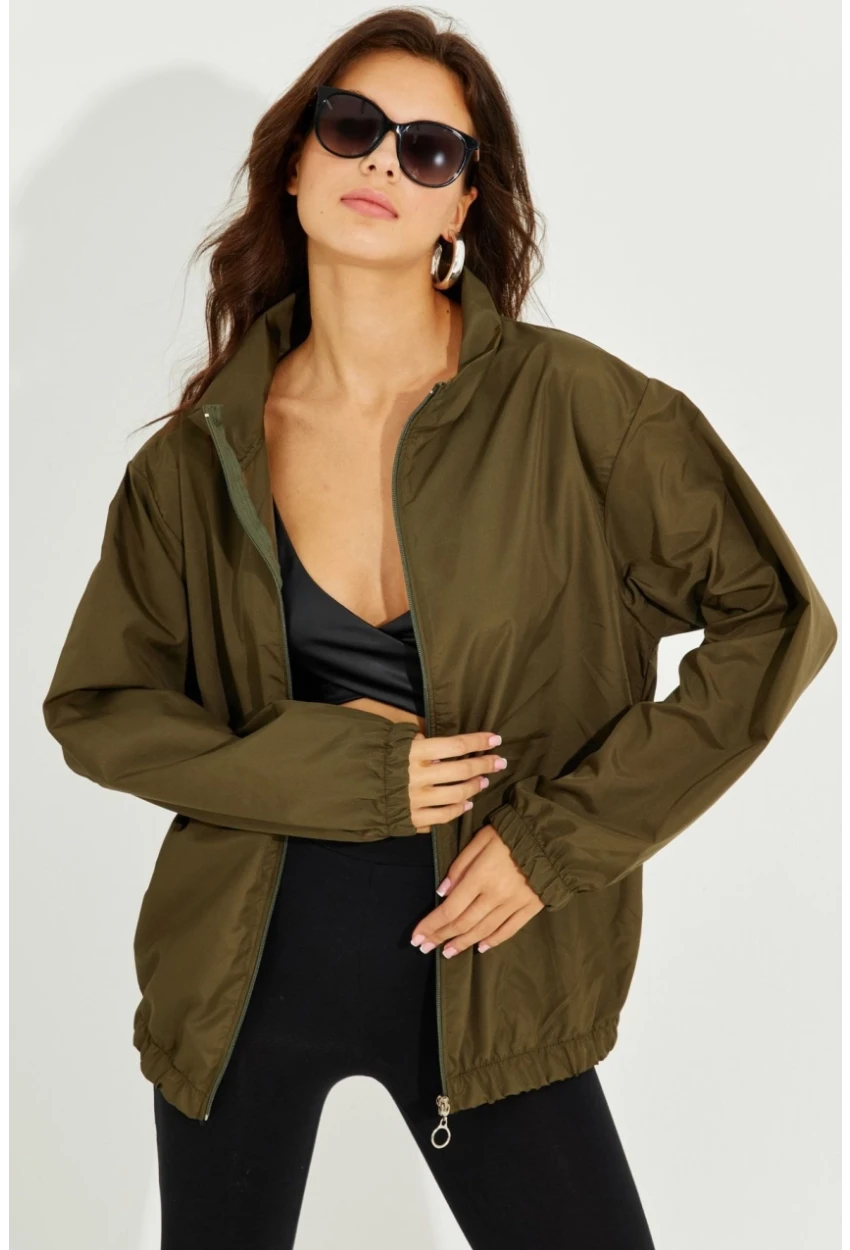 Kadın Haki Mevsimlik İnce Yağmurluk MEN2005