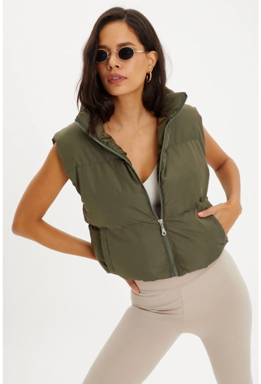 Kadın Haki Şişme Yelek DAF4910