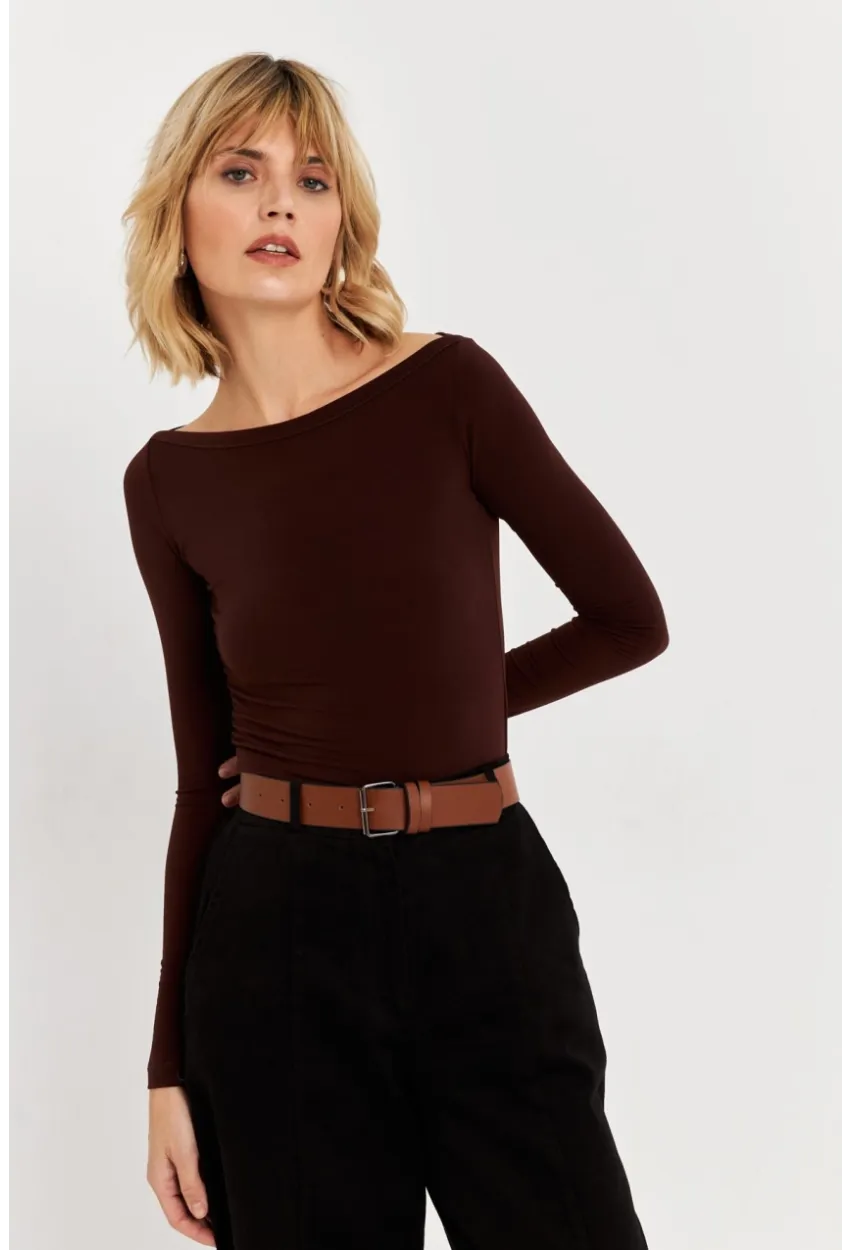 Kadın Kahverengi Bluz HOR13