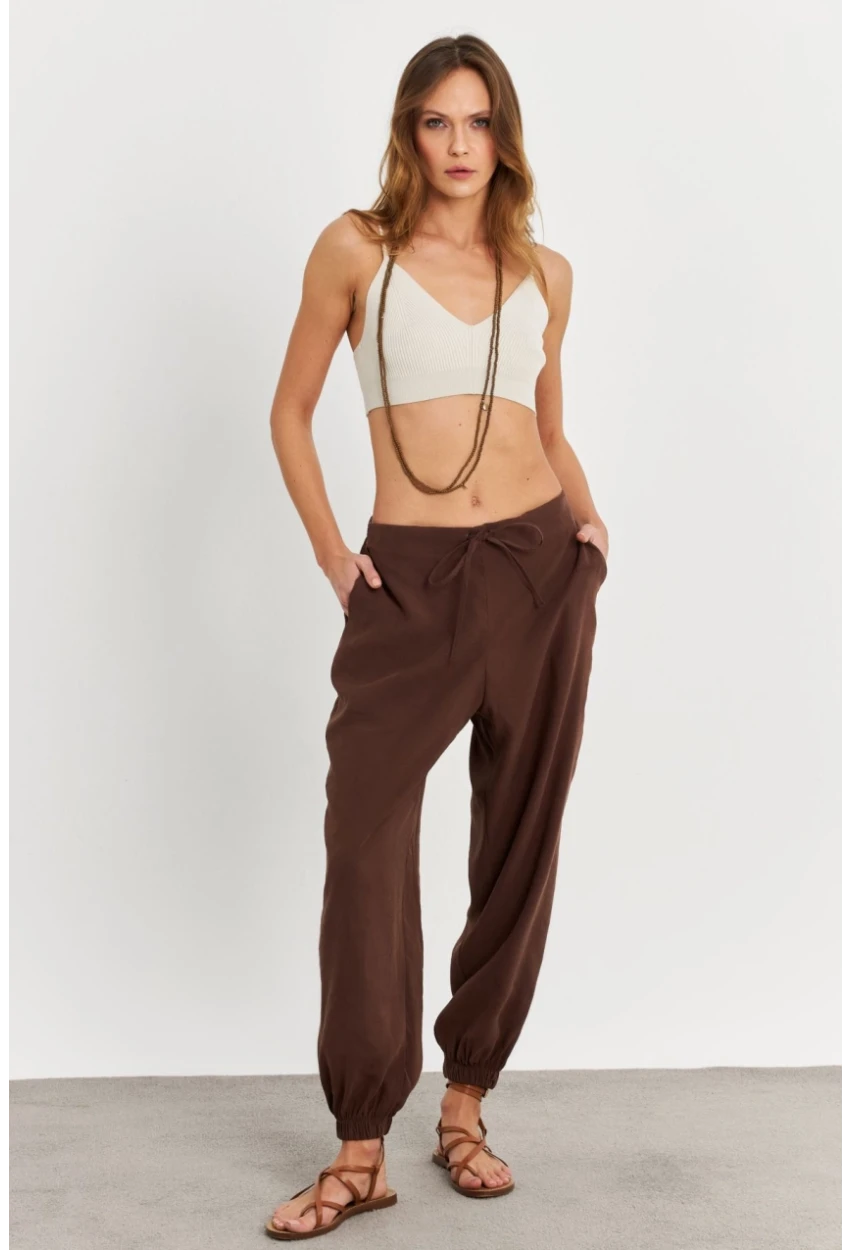 Kadın Kahverengi Kubra Şalvar Pantolon GÇ900