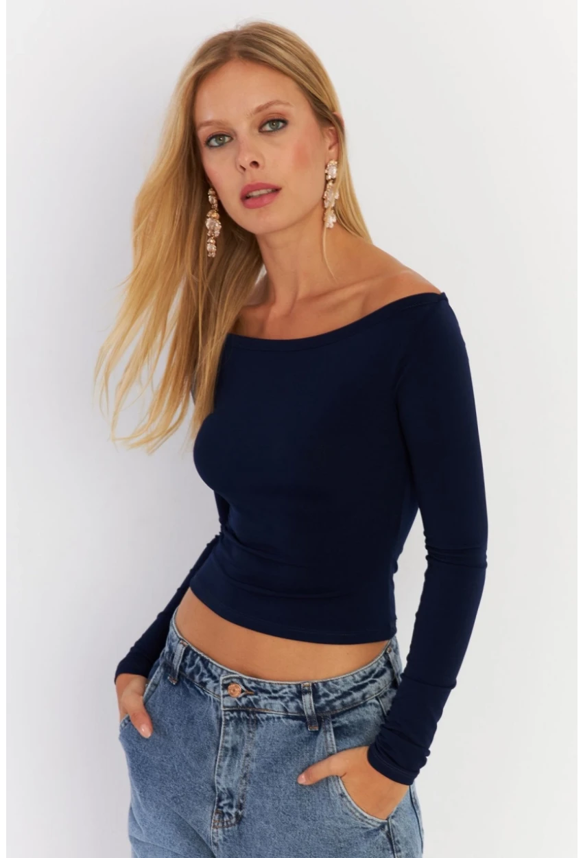 Kadın Lacivert Bluz HOR13