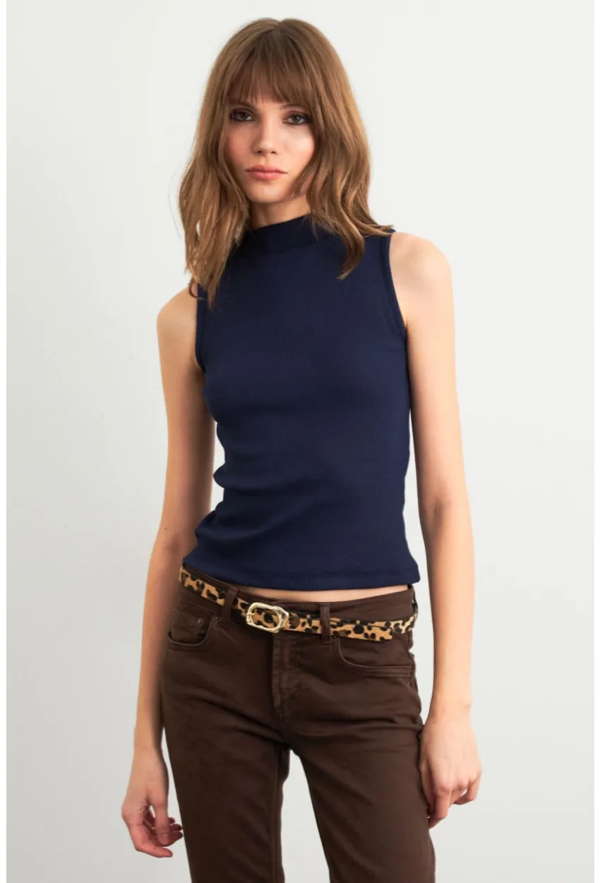 Kadın Lacivert Kolsuz Bluz GA102