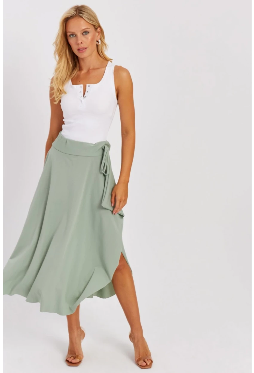 Kadın Mint Asimetrik Etek LV176